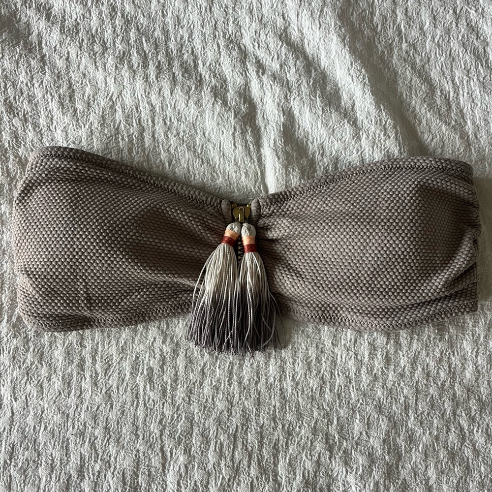 H&M Taupe Textured Bikini Top